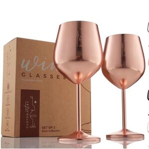 Rose Gold Unbreakable Wine Glasses Set